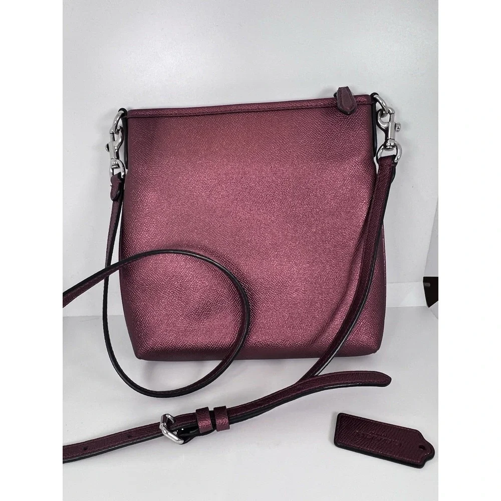 Coach Kitt Messenger Crossbody Bag in Metallic Cherry